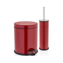 Rulopak 3 LT Pedallı Çöp Kovası 2'li Set Kırmızı Diğer