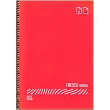 Gıpta Fresco Spiralli Plastik Defter A4 120 Yp Kareli Kırmızı