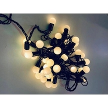 5 Metre 28 Led Fişli Sarı Işık Mini Top Led Siyah Kablo Çok Renkli