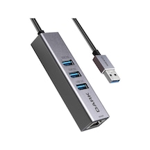 Dk-ac-usb332gl Usb Type-a To Rj45 Gigabit Ethernet Ve 3xusb 3.0 Hub Çoklayıcı Adaptör, Siyah