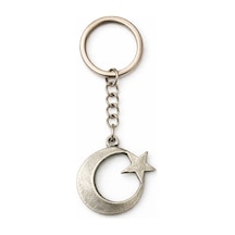 Moon Star Loop Ay Ve Yıldız Figürlü Gümüş Renk Unisex Metal Anahtarlık