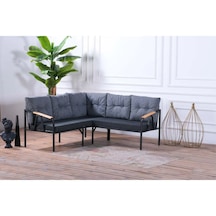 Pimango Pi Angel Bahçe Balkon Mutfak L Köşe Takımı 180 x 180 CM Gri - Siyah Açık Gri
