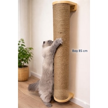 Kedi Tırmalama Direği Duvar Tipi 85 Cm Dev Çap-dayanıklı Ahşap Tırmalama Tahtası