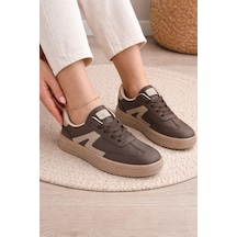 Unisex Rahat Taban Bağcıklı Sneaker Ayakkabı Kahverengi