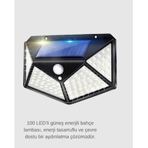 Hnrlıshp Güneş Enerjili 100 Led Dış Me Lamba Hareket Sensörlü, 2200mah Bataryalı Solar Aydınlat