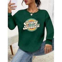 Evyora Kadın Uzun Kollu Bisiklet Yaka Viskon Iki Iplik Bluz Yeşil