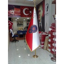 Özel Logolu Telalı Makam Bayrağı Direksiz