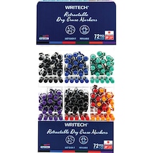 Wrıtech W-709 Basmalı Tahta Kalemi - 12x6renk +36 Refıll - 72'li Stand Siyah