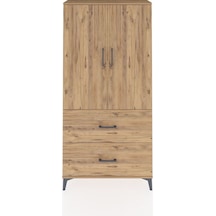 Arges Dolap 3 Raflı 2 Çekmeceli 2 Kapaklı 88x30x182 Çam-çam Atlas Çam