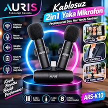 Kablosuz İkili Yaka Mikrofonu 2in1 Type-c - Bayi Depom