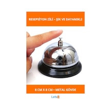 Gümüş Renk Metal Dayanıklı Resepsiyon Zili 8x8 Cm 1 Adet