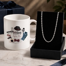 Bk Gift Kişiye Özel Babalar Günü Tasarımlı Beyaz Kupa & Yaprak Model Zincir Kolye -14, Babalar Günü Hediyesi Gümüş Bk Gift Kişiye Özel Babalar Günü Tasarımlı Beyaz Kupa & Yaprak Model Zincir Kolye -14, Babalar Günü Hediyesi Gümüş