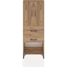 Arges Dolap 3 Raflı 2 Çekmeceli 2 Kapaklı 60x30x163 Çam-çam Çam