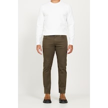AC&Co / Altınyıldız Classics Erkek Hakı Comfort Fit Rahat Kesim 5 Cep Armürlü Pamuklu Pantolon Hakı Haki