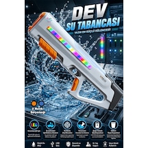 Dev Boy Otomatik Atış Yapan Işıklı Elektrikli 10 Metre Menzil 600 Ml Depo Su Tabancası 62 Cm.