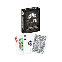 Elite%100 Plastik Oyun Kartları, Poker Boyu Jumbo Endeks Tek Deste, Siyah