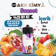Sonset Yoğun Dıy Kit Şeftali Çilek Ananas Gıda Aroması %25 Oranda Aroma İçerir Hazır Değildir 100 Ml