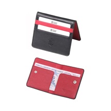 Ancora Leather Hakiki Deri Para Bölmeli Çıtçıtlı Portföy-unisex-26210 Siyah - Kırmızı