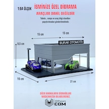 1/64 Ölçekli Gri Renk Showroom Tasarımlı Diorama Araç Sergileme Garajı 3d Baskı