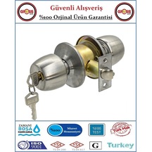 Otel Tipi Topuzlu Tokmaklı Oda Kapı Kilidi - Saten