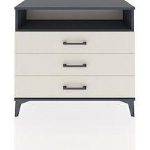 Arges Şifonyer Tek Raflı 3 Çekmeceli 88x30x80 Antrasit-aytaşı Antrasit