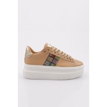 Dgn Es861 Kadin Kalin Taban Silver Taşli Sneakers Ayakkabi ES861-2007-R12632 Ten