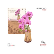 Rowood Tw091 Orkide Çiçeği Purple Moth Orchid Dıy Minyatür Maket Model Set Ahşap 3d Wooden Puzzle Model Kit Ahşap Maket Dekoratif Hobi Seti
