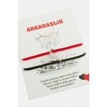 2'li Kalp Mıknatıslı Arkadaşlık Bilekliği Kırmızı