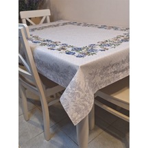 Dora Pano Elyaf Tabanlı Pvc Muşamba - Desenli Silinebilir 115 X 140 Hazır Masa Örtüsü Mavi