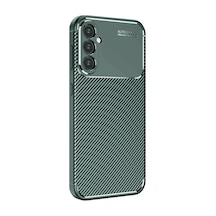 Newface Samsung Galaxy S25 Kılıf Auto Focus Karbon Kapak - Koyu Yeşil