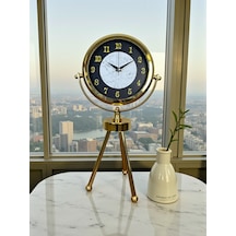 River World Masa Saati 3 Ayaklı Metal Golden Marble Çok Renkli