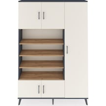 Arges Dolap 11 Raflı 5 Kapaklı 132x30x195 Antrasit-aytaşı/çam Antrasit
