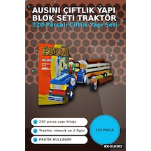 Ausini Çiftlik Yapı Blok Seti 220 Parça - Traktör Ve Römorklu Çocuk Oyuncak Bx-316302
