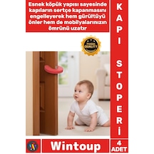 Kapıstoperi Güvenli Çocuk Parmak Koruyucu Emniyet Kilidi Esnek Kapı Çarpma Önleyici Stoper 4'lü Set