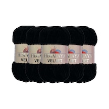 Himalaya Velvet Kadife El Örgü İpi 100 Gr Amigurumi Oyuncak İpi 90011 Siyah