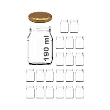 190 Ml Metal Kapaklı Konserve Kavanozu 190 Cc Şeffaf Bebek Mama Kavanoz 20 Adet Altın/gold 12 Izgara