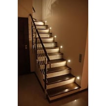 1. Kalite Yuvarlak Gün Işığı Sensörsüz Mat Krom Led Spot Basamak Armatürü Beyaz