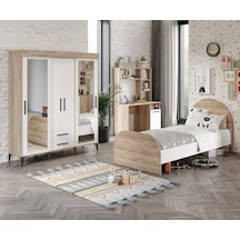 Afilli Ildır Çocuk Odası Takımı Tamamı Mdf Flora Beyaz Aynalı Flora Beyaz