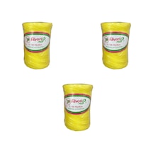 Favori İp 5000 Denye -0.8 Mm- Ambalaj Ve Paket İpi Naylon Burgulu Örgü Çamaşır İpi - Sarı - 3 Adet