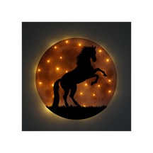 Kişiselleştirilebilir Led Işıklı Epoksi Katmanlı Tablo Lowell At Dolunay Sarı - 738226087 Sarı