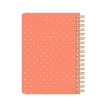 Noktalı Bullet Journal Defteri, 17x24 Cm, Şık Mercan Renk Açık Gri