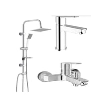 Mare Banyo Lavabo Bataryası Tema 53260 Tepe Duş Seti Krom