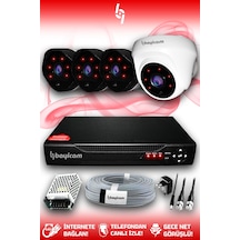 Bayicam 4 Kameralı Uzay 1 İç Kamera Set HDD'siz Full HD Gece Görüşlü Güvenlik Kamerası Sistemi