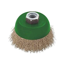 Ayrex T 27710/125 Saçaklı Çanakfırça, Yeşil/gri/prinç, 125 Mm