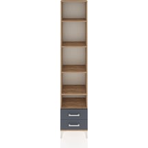 Arges Dolap 5 Raflı 2 Çekmeceli 44x30x221 Çam-antrasit Atlas Çam