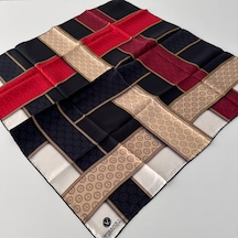 Vissona Twill İpek Eşarp Lacivert Ipk4301-27296 Çok Renkli
