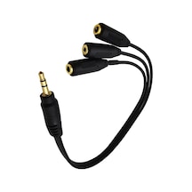 3'lü Stereo Çoklayıcı Ses Sistemi Kablosu 3 X 3.5 MM Dişi 1X E