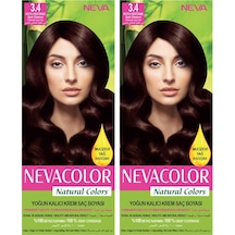 Neva Color Natural Color Saç Boyası 3.4 Koyu Kestane 2'li Set