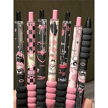 Kawaii 6'lı Hızlı Kuruyan Jel Kalem Seti Siyah Yazar