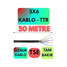 Öznur 5x6 Ttr Kablo Siyah Metre Seçenekli - 50 Metre